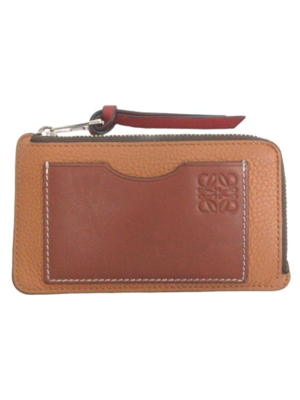 Loewe Anagram Fragment Case Coin Purse Leather Brown